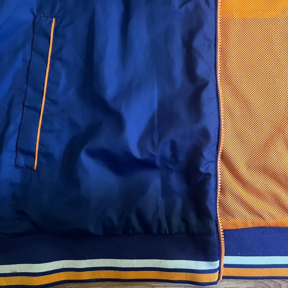 Puma Track Jacket 2XL Blue Orange Y2K Windbreaker Mesh Lined Full Zip Mens Logo